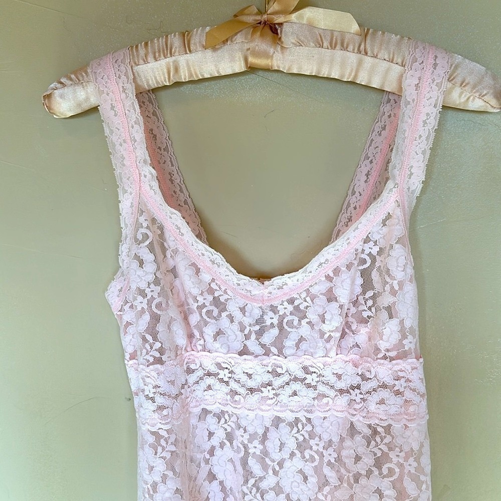 Ambrielle pink lace slip dress lingerie chemise Sz L - Picture 3 of 7